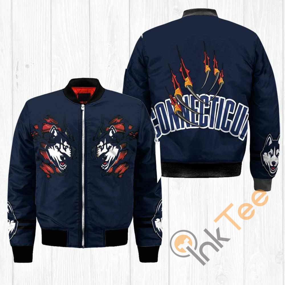 Connecticut Huskies NCAA Claws Apparel Best Christmas Gift For Fans Bomber Jacket