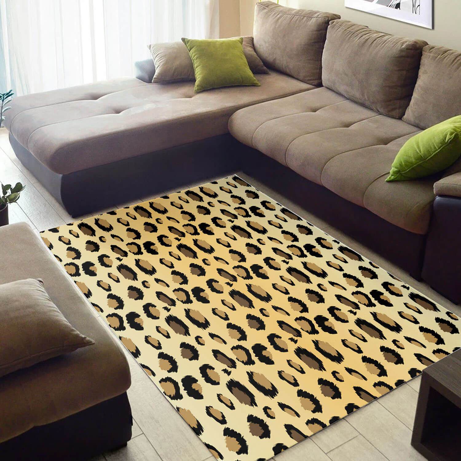 Africa Leopard Pattern Themed Home Rug