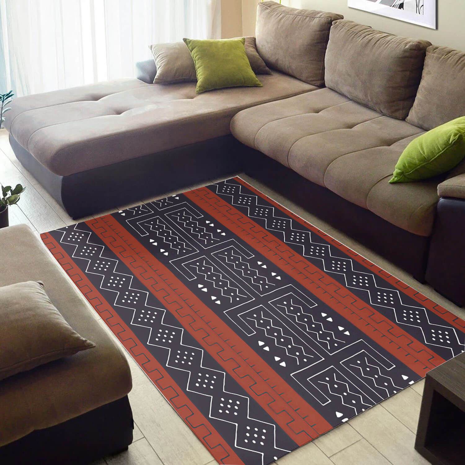 African Geometric Seamless Pattern Home Rug