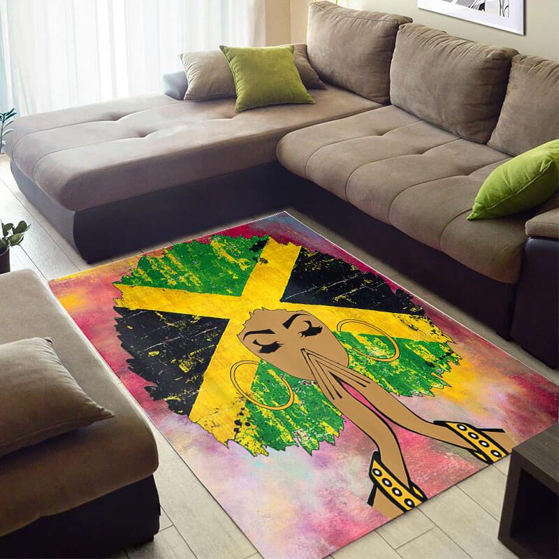 Cool African American Fancy Inspired Melanin Afro Girl Rug