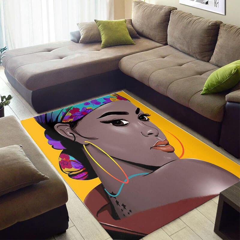 Cool African Beautiful Print Melanin Afro Woman Design Floor Carpet House Rug 2 Cool African Beautiful Print Melanin Afro Woman Design Floor Carpet House Rug