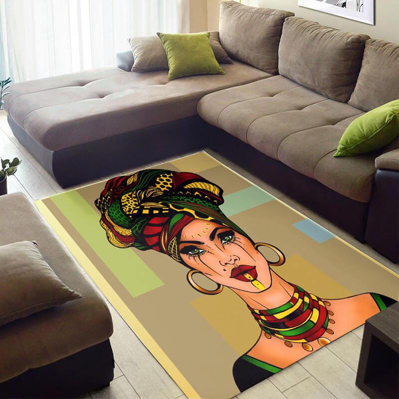 Cool African Fancy Themed Lady Large Carpet Room Rug 1 Cool African Fancy Themed Lady Large Carpet Room Rug