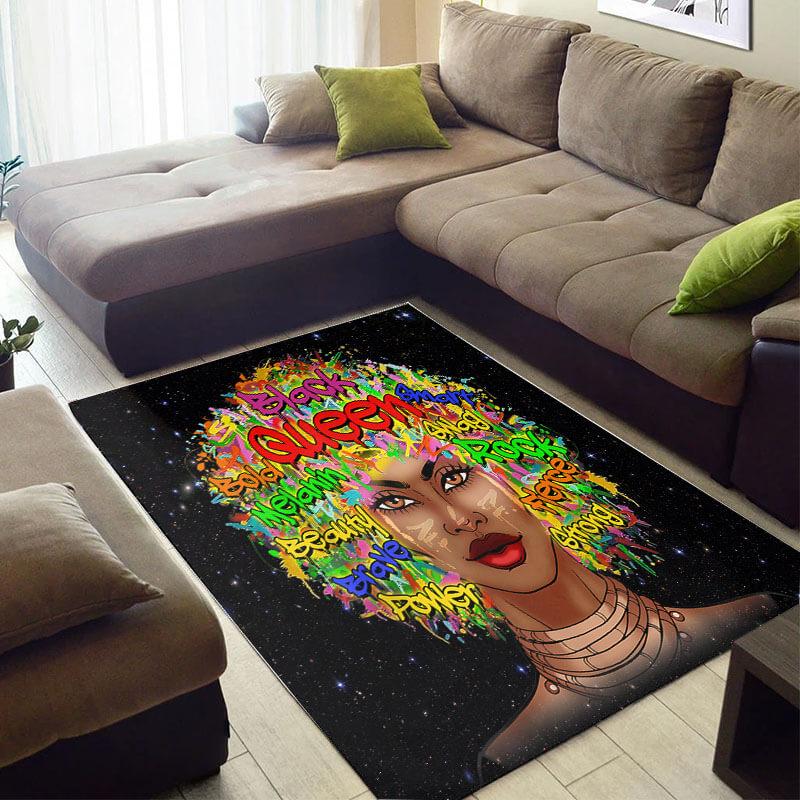 Cool African Style Beautiful Inspired Melanin Girl Large Themed Home Rug 4 Cool African Style Beautiful Inspired Melanin Girl Large Themed Home Rug