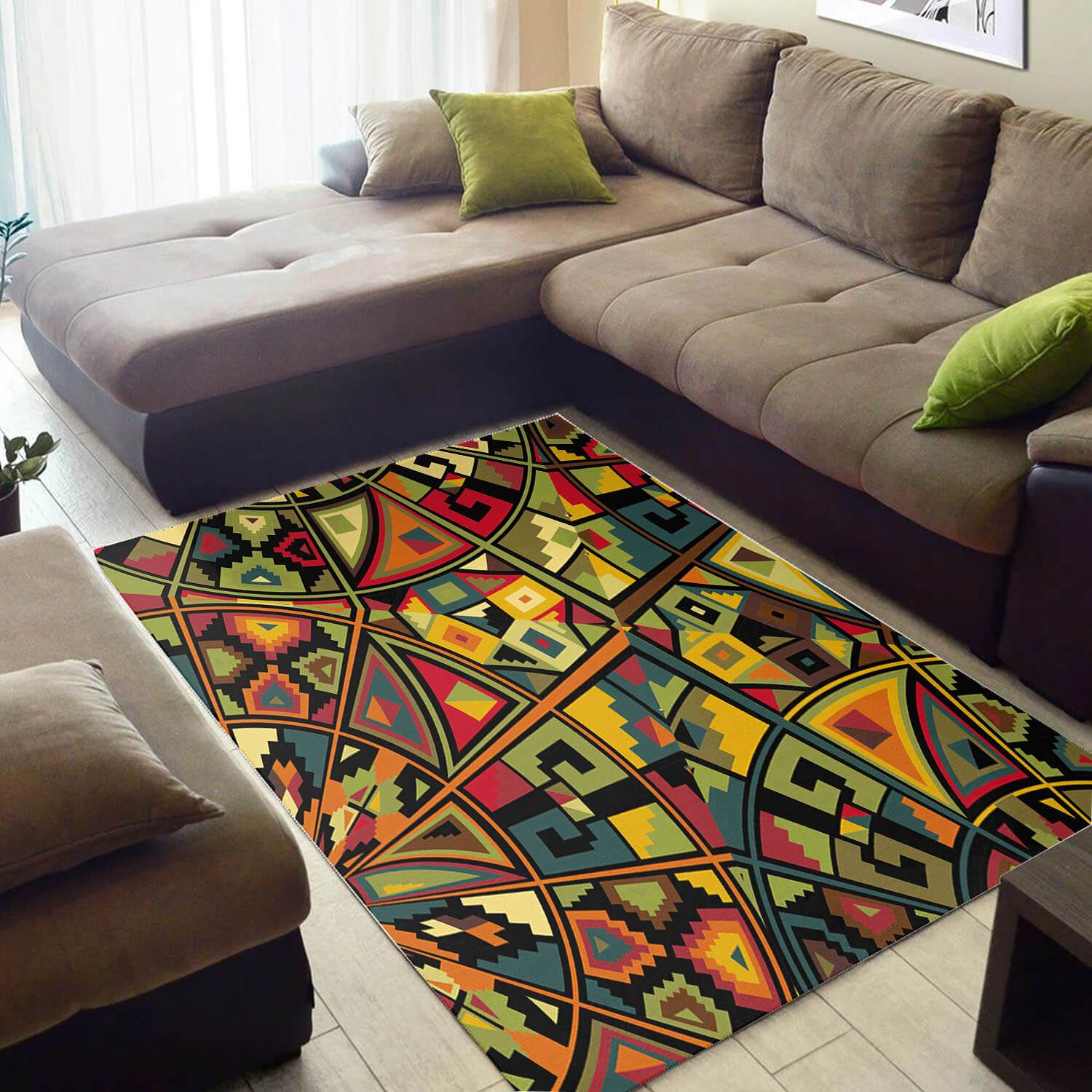 African Ancient Seamless Pattern Carpet Rug