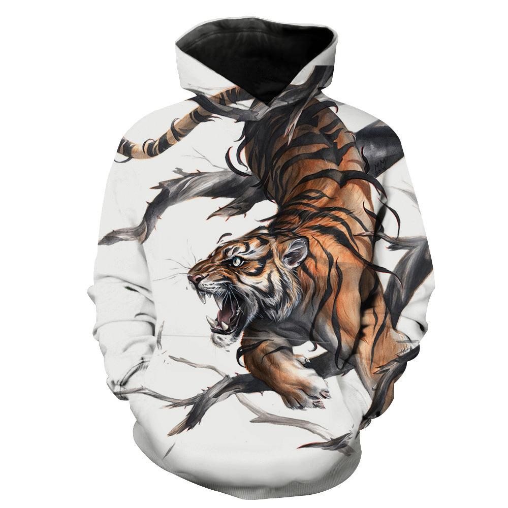 Cool Tiger Printed Tiger Hoodie 3D