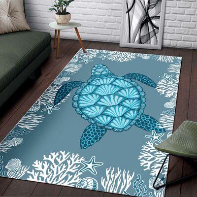 Coral Pattern Turtle Limited Edition Rug