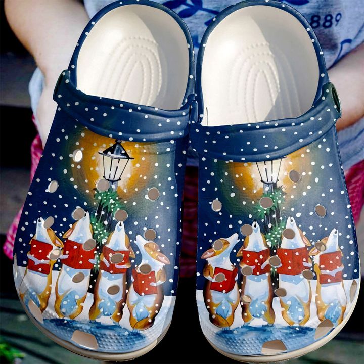 Corgi Christmas Carol Crocs Clog Shoes