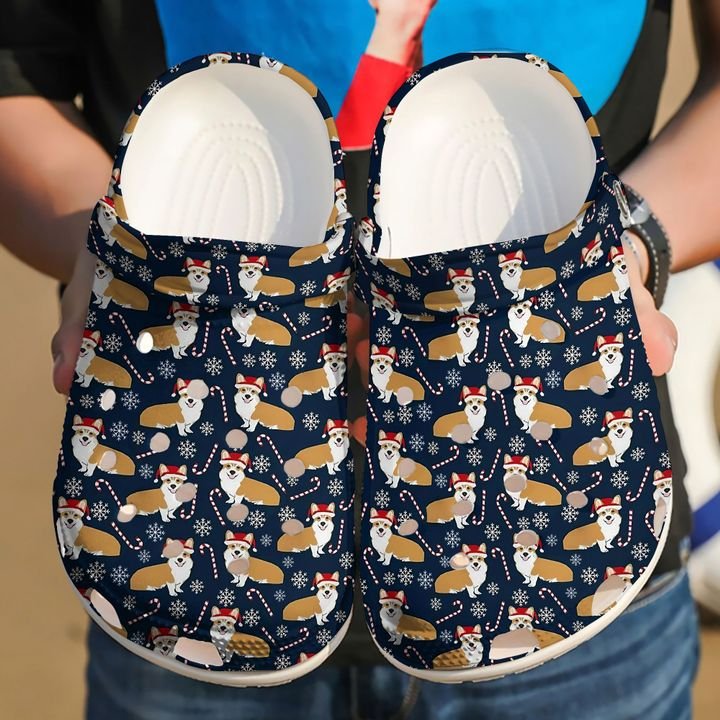 Corgi Christmas Crocs Clog Shoes