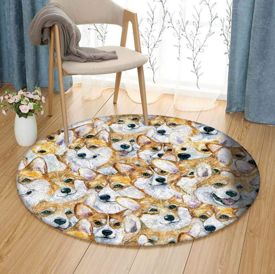 Corgi Limited Edition Round Rug 2 Corgi Limited Edition Round Rug
