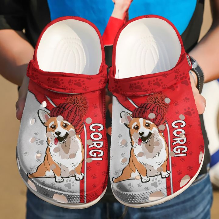 Corgi Love Red Crocs Clog Shoes