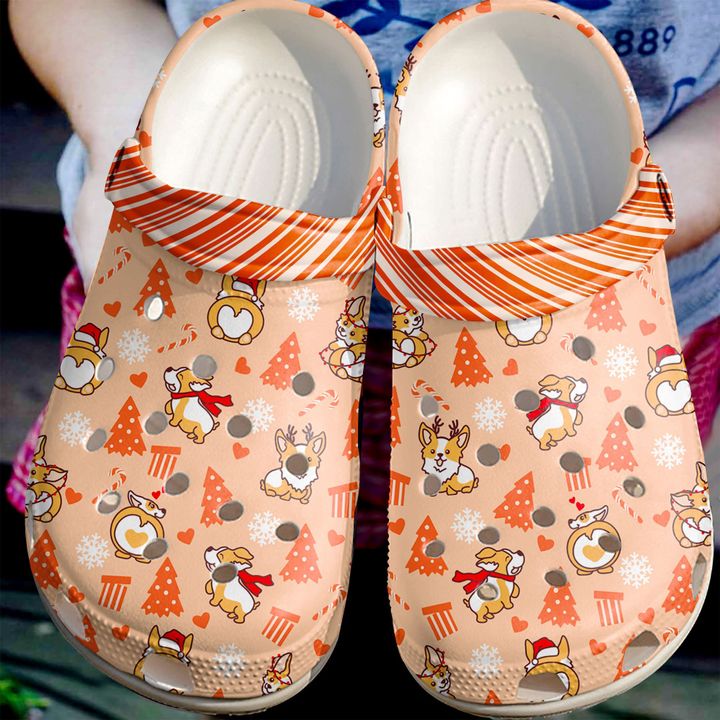 Corgi Orange Christmas Crocs Clog Shoes 10 Corgi Orange Christmas Crocs Clog Shoes