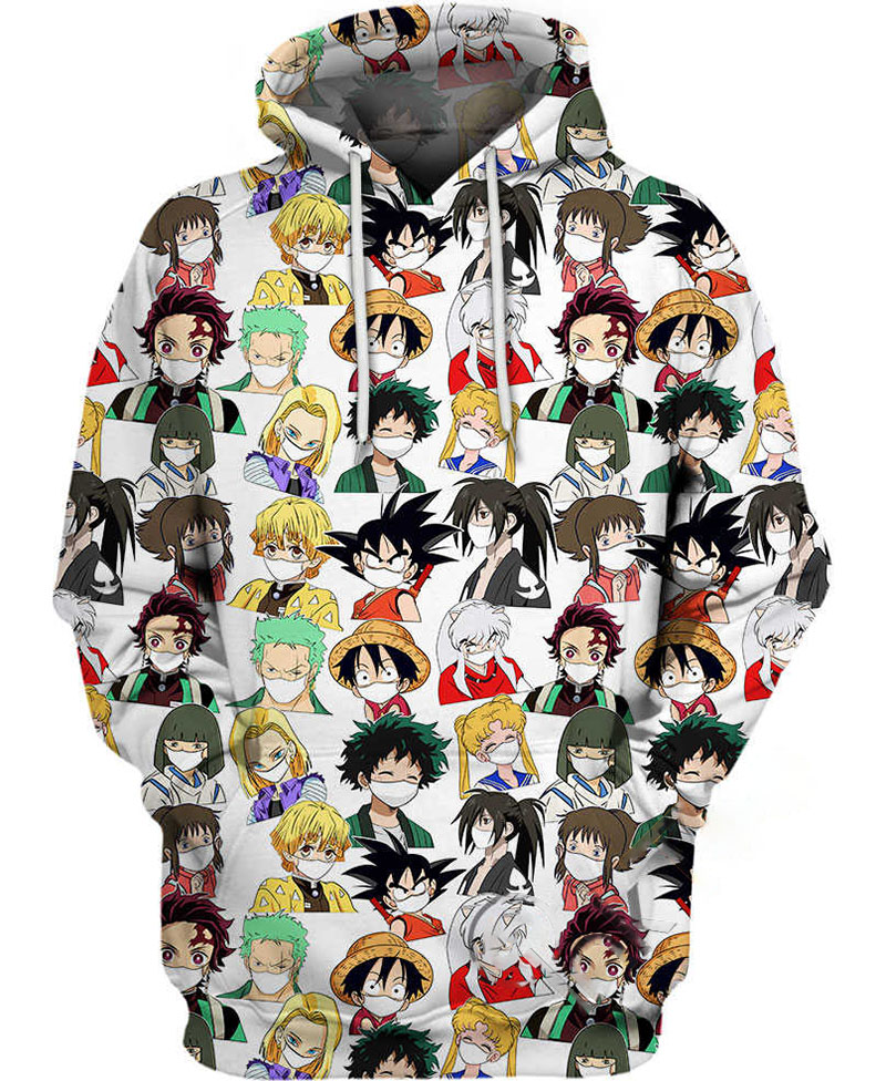 Corona Virus Anime Hoodie 3D