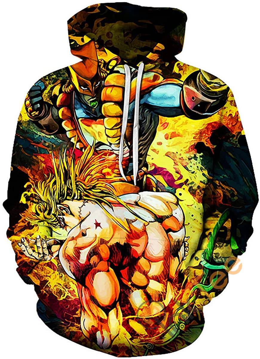 Cosplay Jojo’s Bizarre Adventure Print Pullover With Front Pocket Hoodie 3D