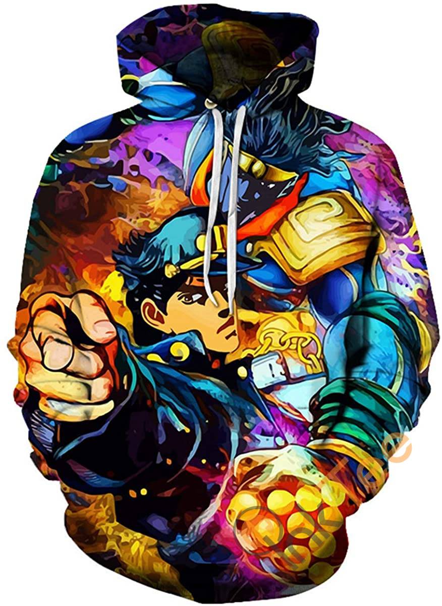 Cosplay Jojo’s Bizarre Adventure Print Pullover With Front Pocket Hoodie 3D