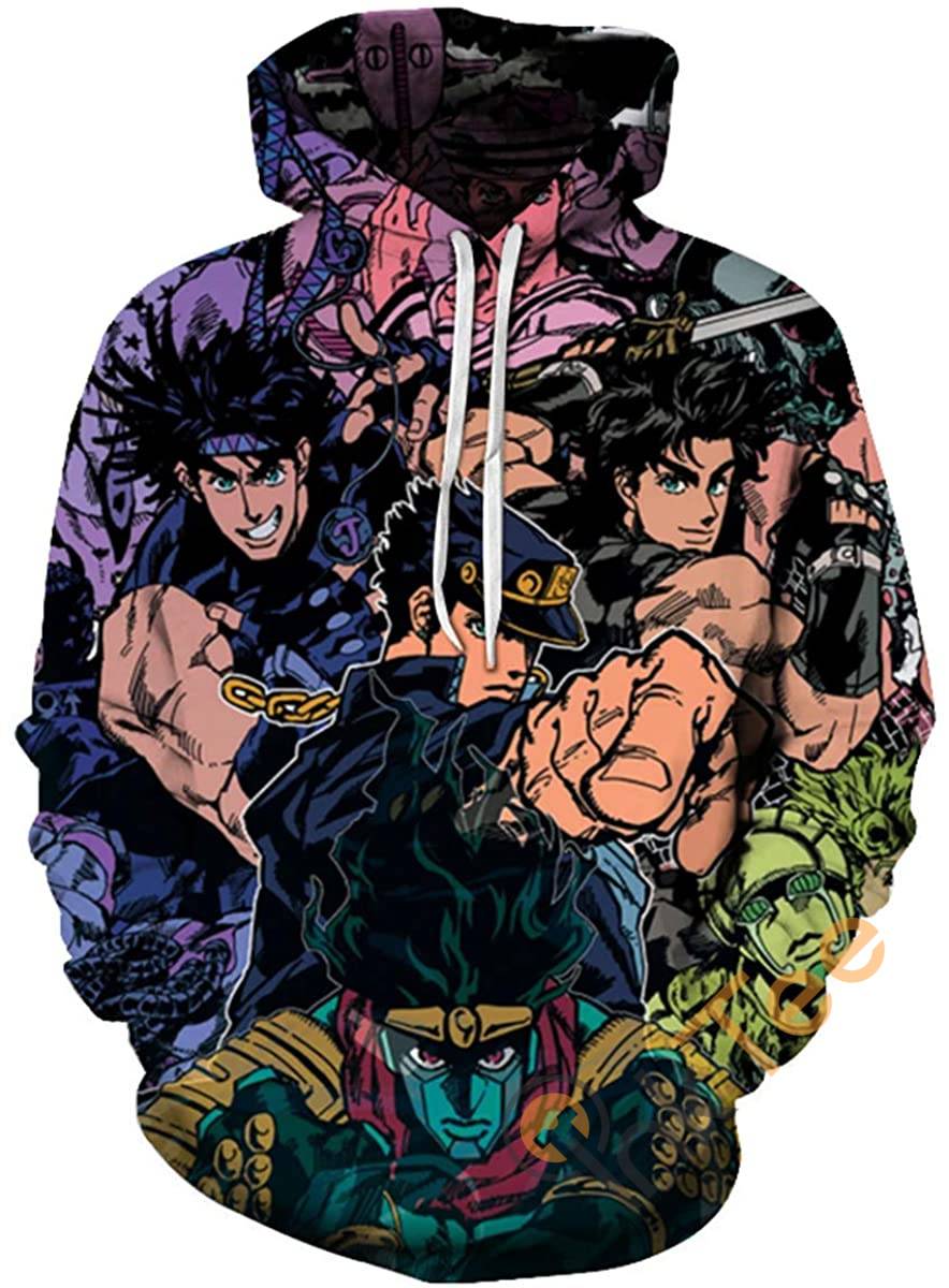 Cosplay Jojo’s Bizarre Adventure Print Pullover With Front Pocket Hoodie 3D