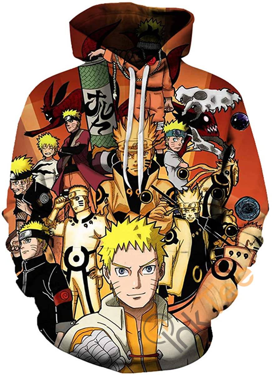 Cosplay Naruto Print Pullover With Front Pocket Hoodie 3D