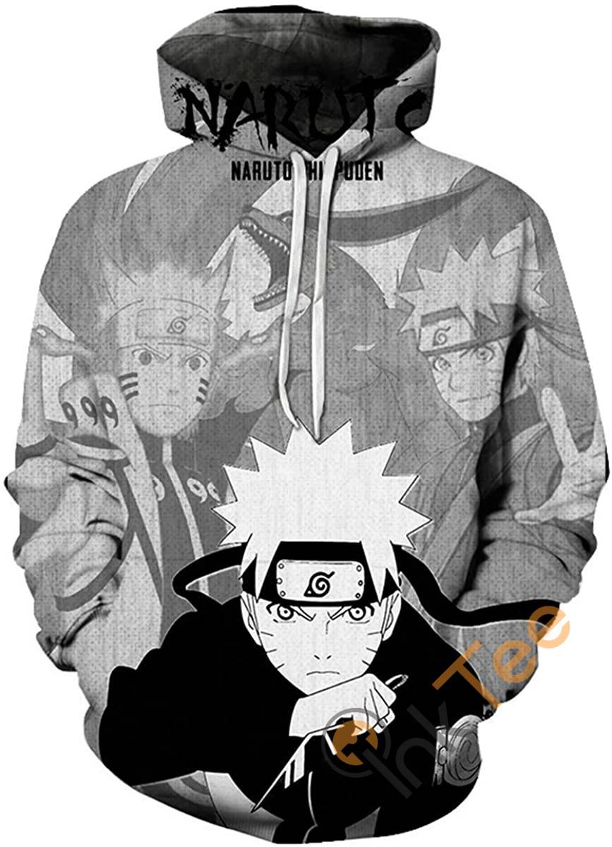 Cosplay Naruto Print Pullover With Front Pocket Hoodie 3D