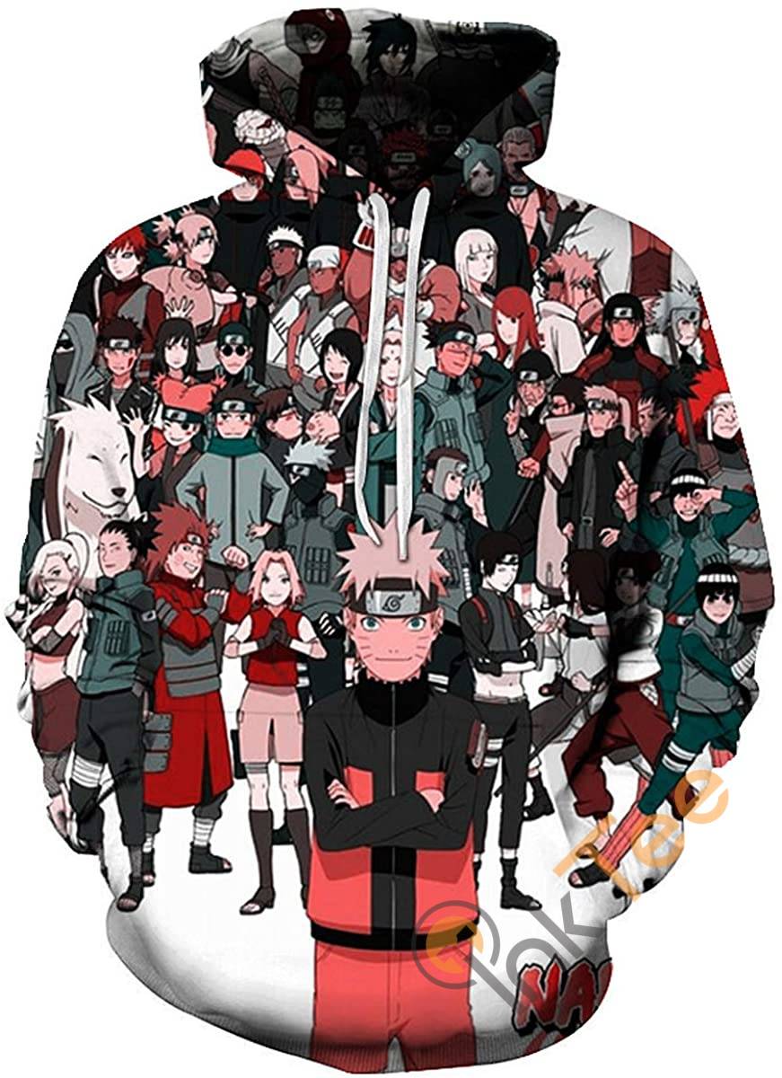 Cosplay Naruto Print Pullover With Front Pocket Hoodie 3D