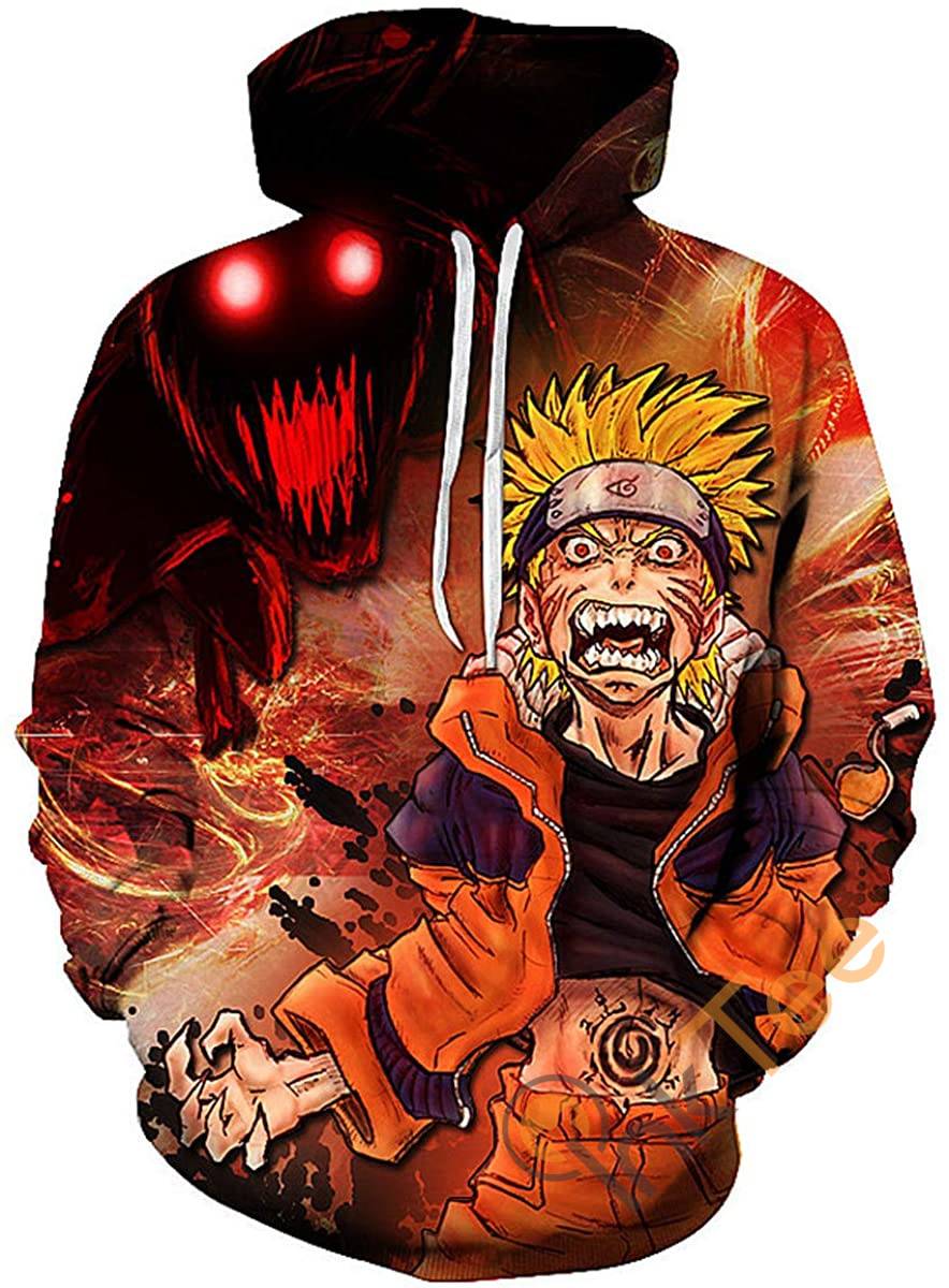 Cosplay Naruto Print Pullover With Front Pocket Hoodie 3D