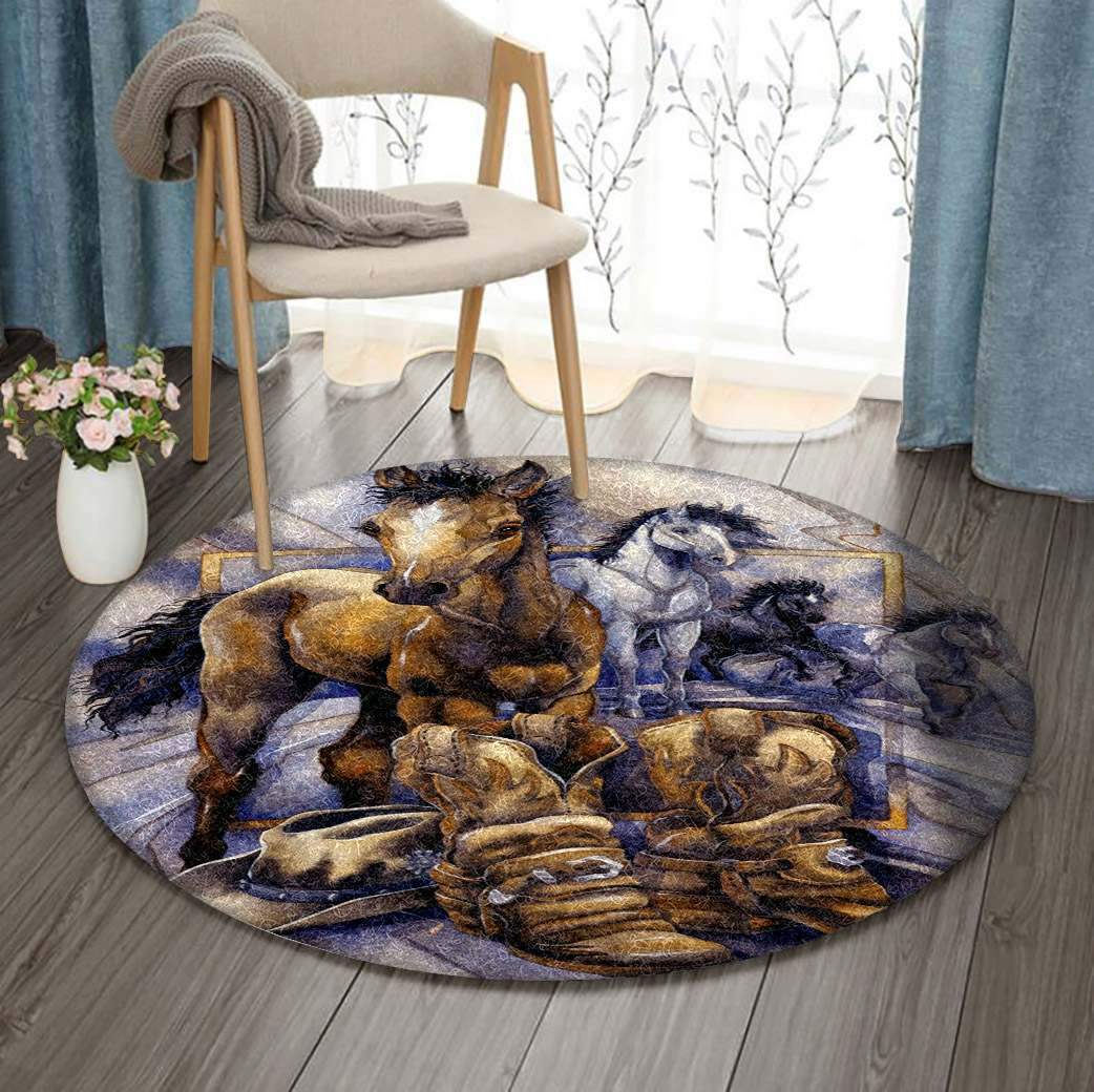 Cowboy Horse Limited Edition Round Rug