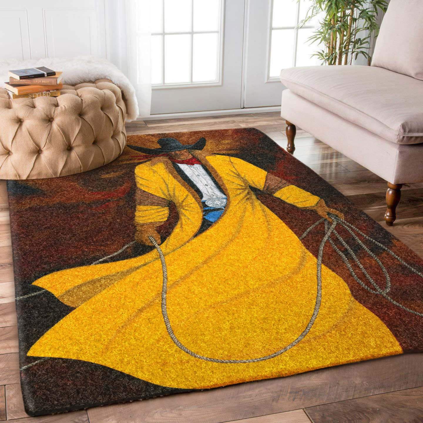 The Yellow Slicker Cowboy with Lasso Limited Edition Rug