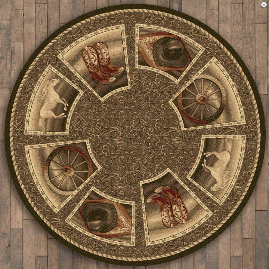 Cowboy Western Home Limited Edition Round Rug