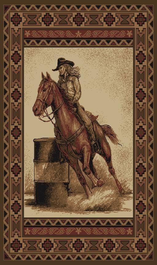 Retro Cowgirl Barrel Racing Limited Edition Rug