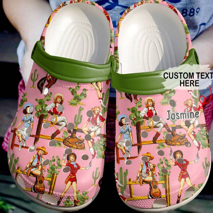 Cowgirl Personalized Pattern Crocs Clog Shoes