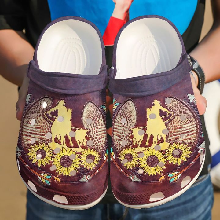 Cowgirl Sunflower Crocs Clog Shoes