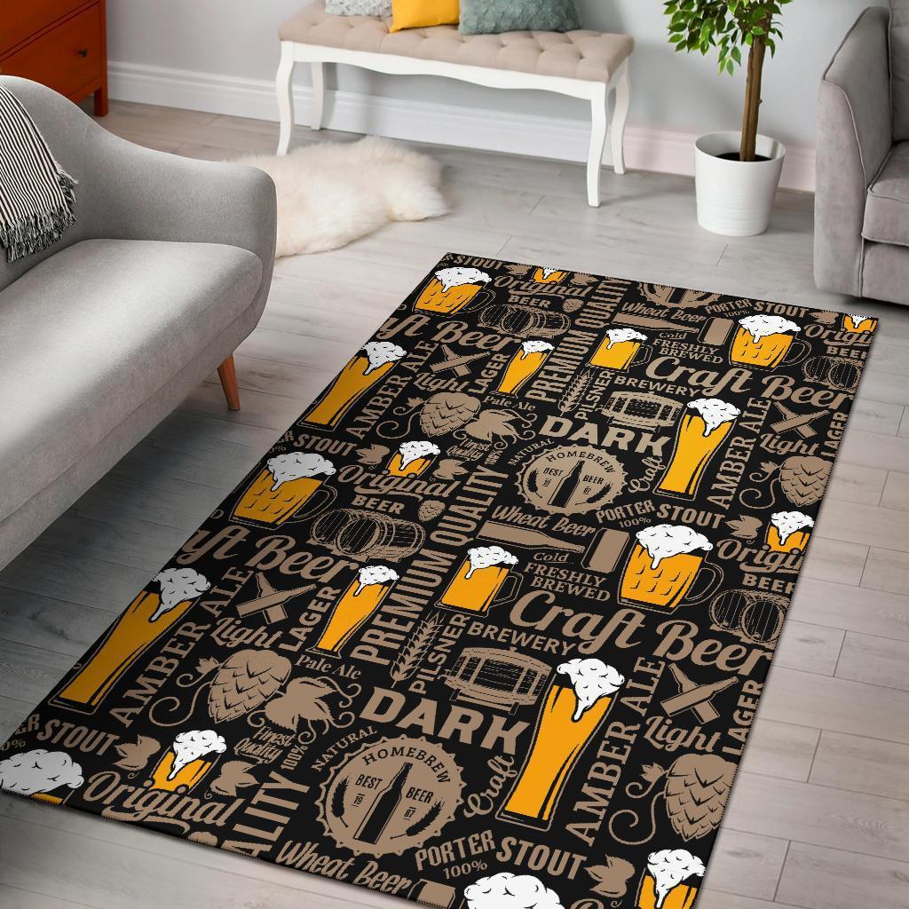Craft Beer Print Pattern Area Limited Edition Rug 1 Craft Beer Print Pattern Area Limited Edition Rug