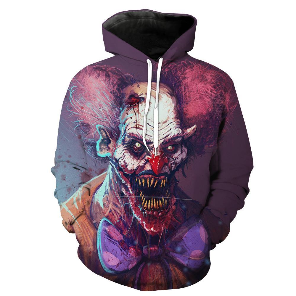 Creepy Clown Scary Hoodie 3D