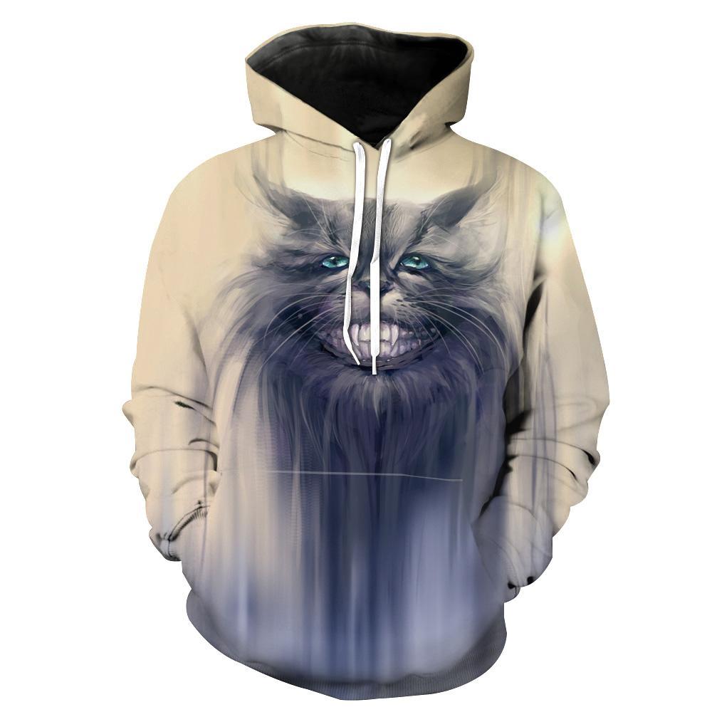 Creepy Grey Cat Cat Hoodie 3D 1 Creepy Grey Cat Cat Hoodie 3D