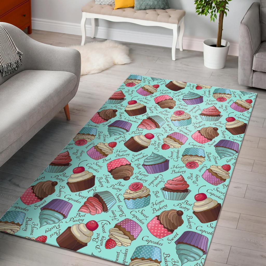 Cupcake Blue Pattern Print Area Limited Edition Rug 4 Cupcake Blue Pattern Print Area Limited Edition Rug