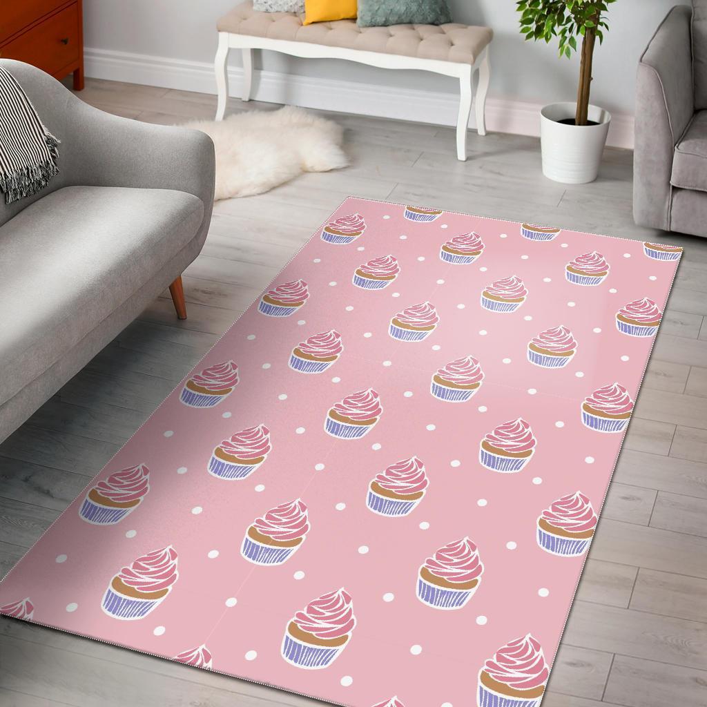 Cupcake & Polka Dot Seamless Pattern Limited Edition Rug