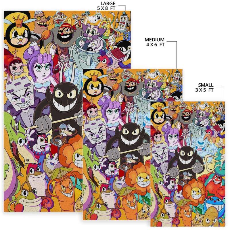 Cuphead Bosses Area Limited Edition Rug 1 Cuphead Bosses Area Limited Edition Rug
