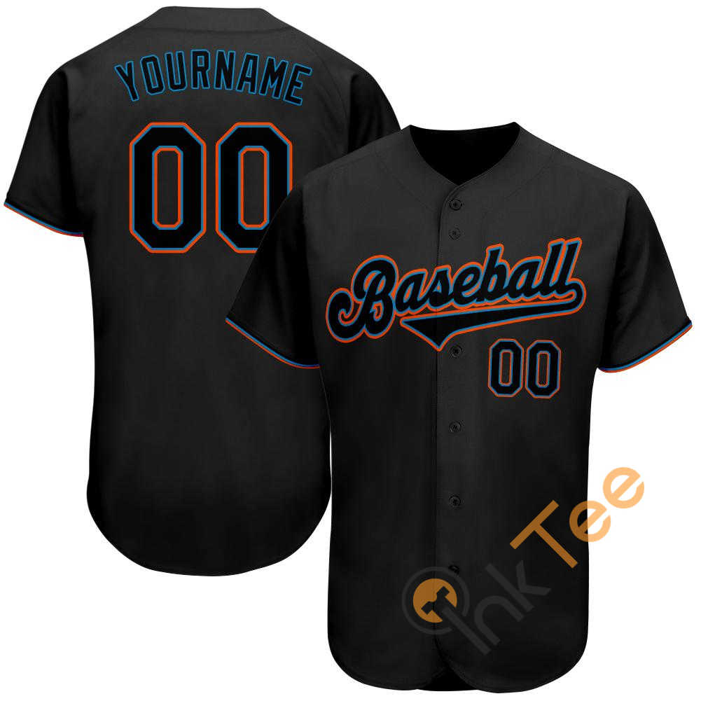 Custom Black Black Light Blue Baseball Jersey 2 Custom Black Black Light Blue Baseball Jersey