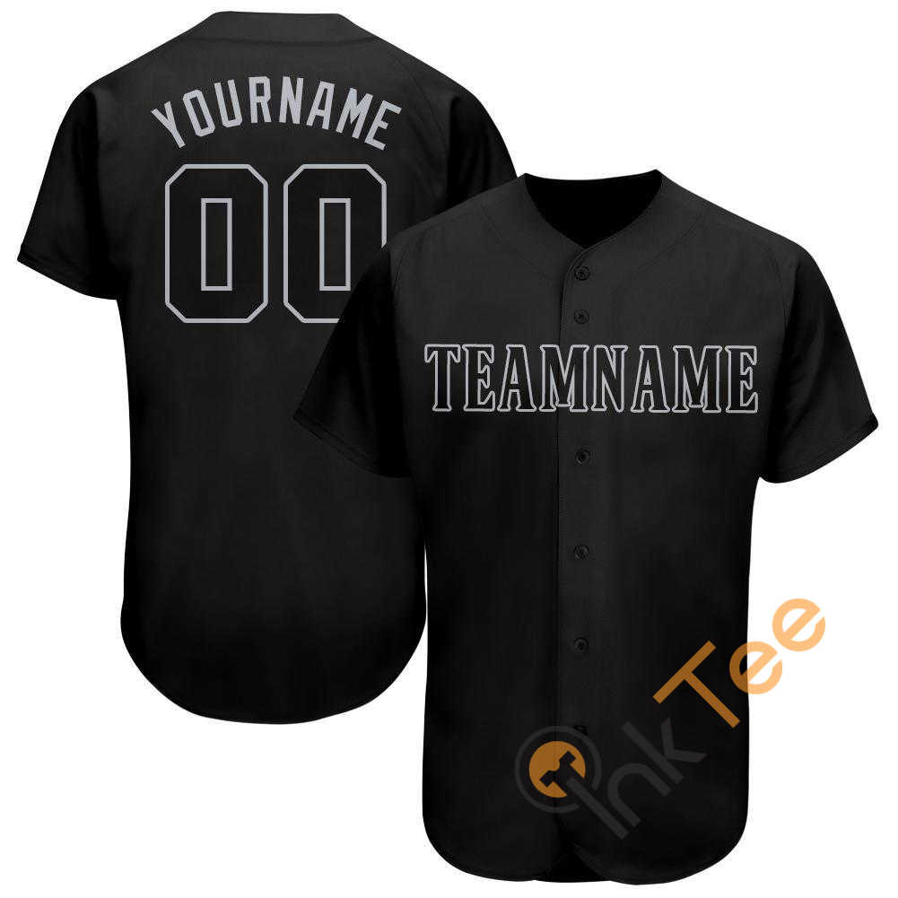 Custom Black Gray Baseball Jersey
