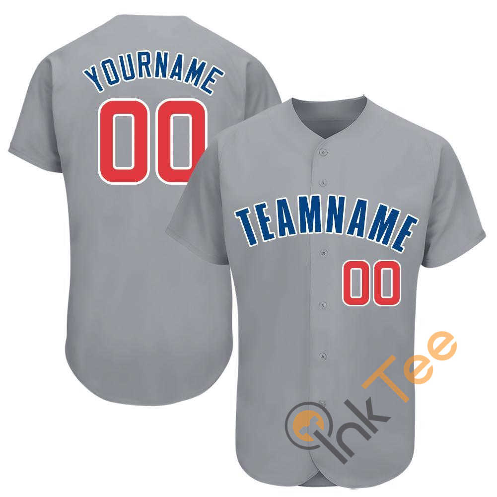 Custom Gray Red Royal Baseball Jersey
