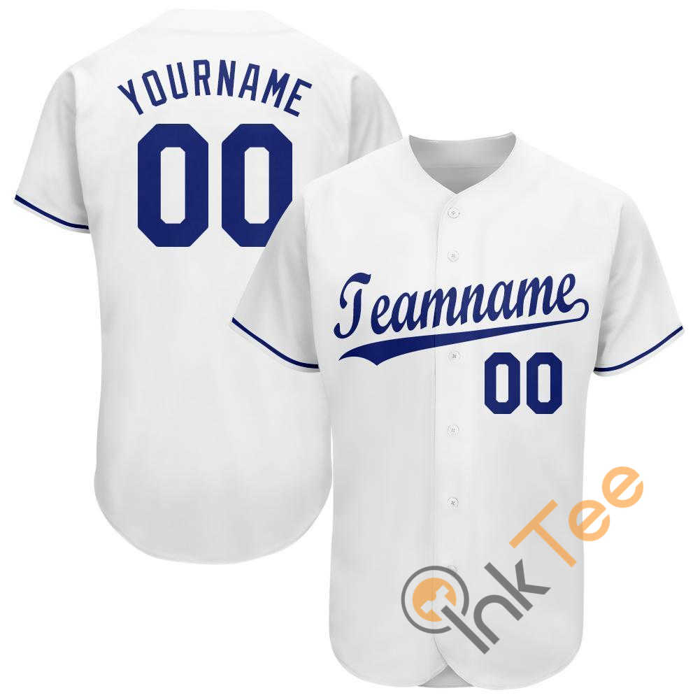Custom White Royal Baseball Jersey 7 Custom White Royal Baseball Jersey