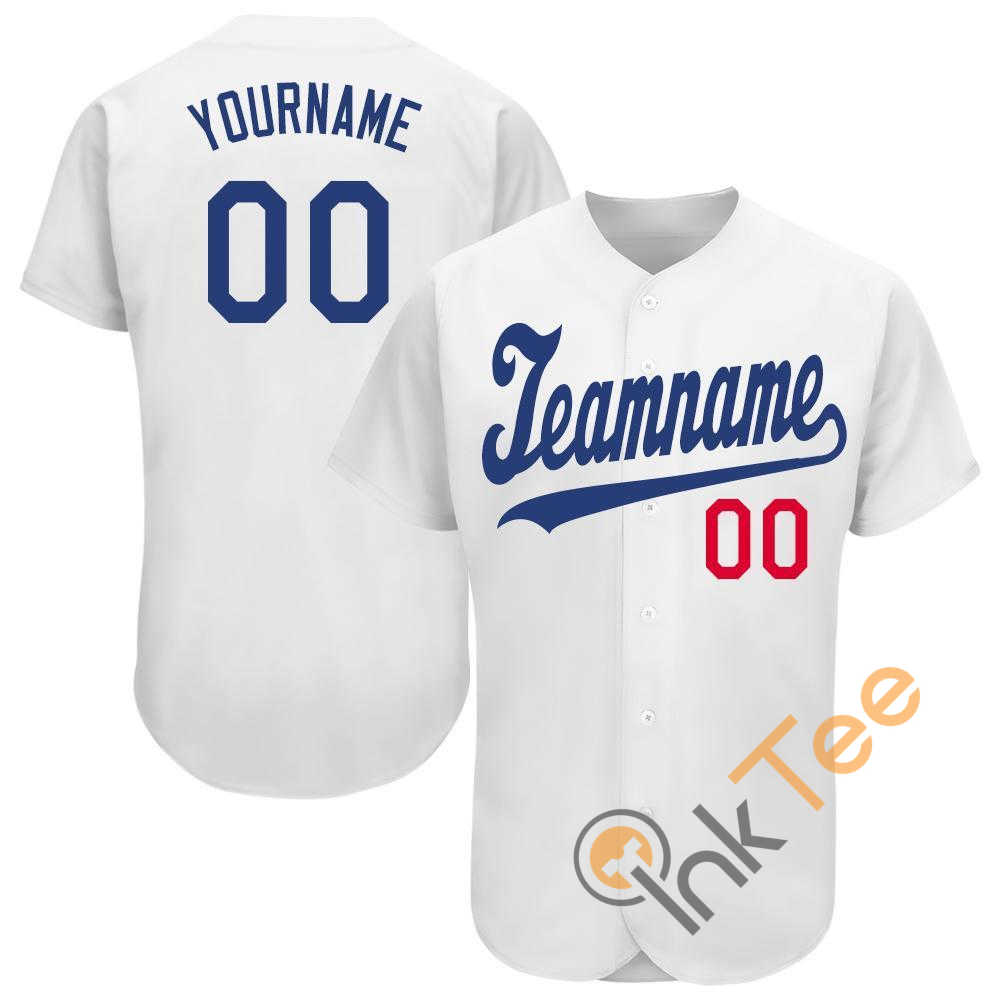 Custom White Royal Red Baseball Jersey 7 Custom White Royal Red Baseball Jersey
