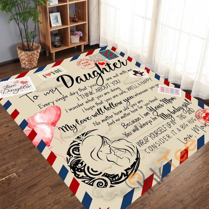Customized To My Daughter Mom’s Letter Personalized Living Room Bedroom Outdoor Carpet Rug