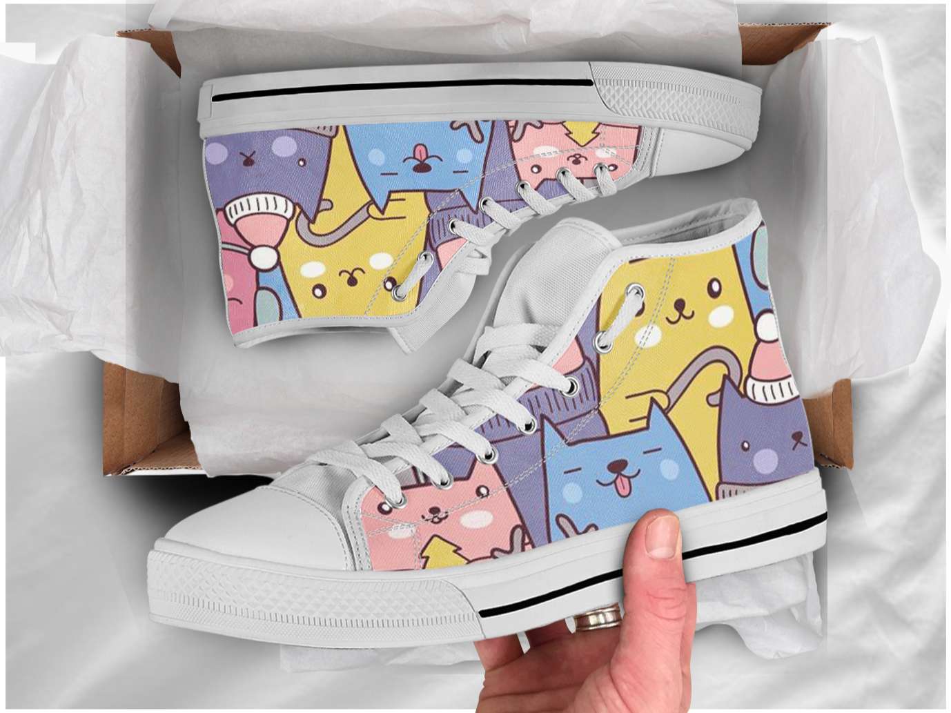 Cute Cat High Top Shoes 9 Cute Cat High Top Shoes