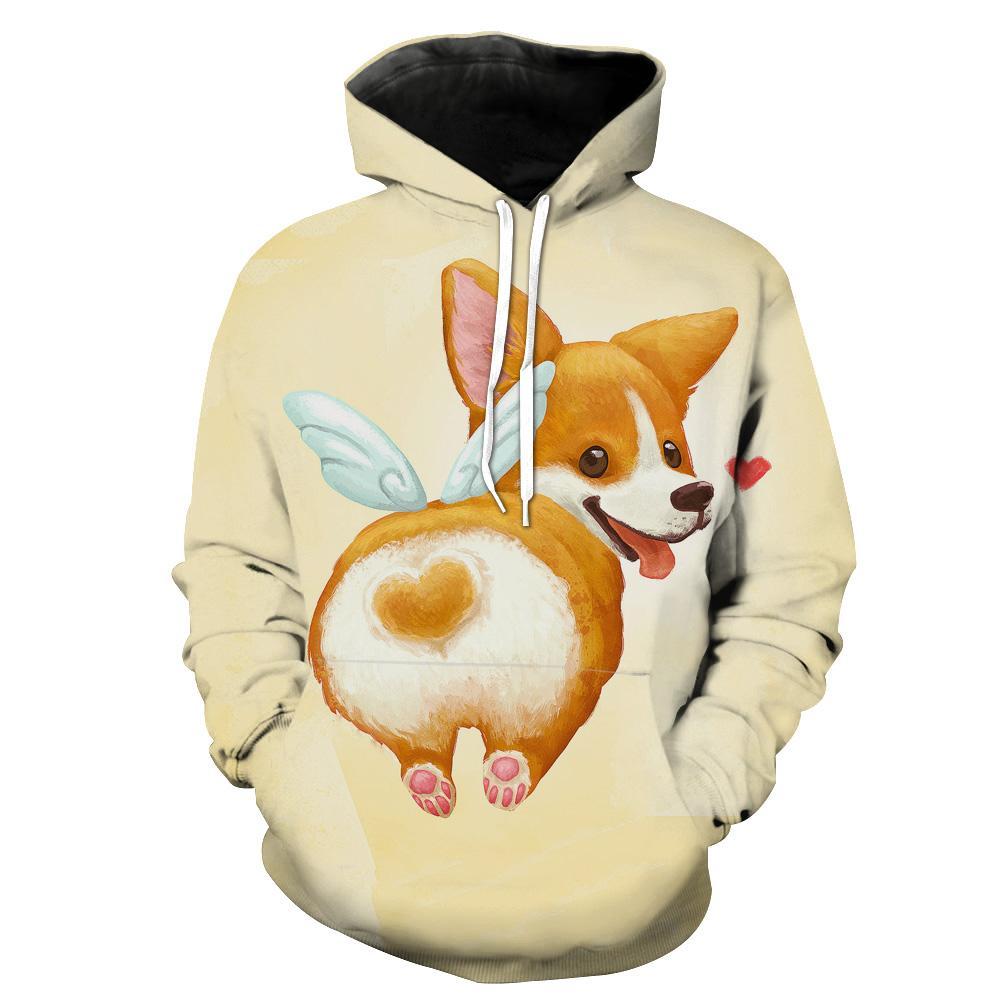 Cute Corgi Butt Funny And Cute Dog Hoodie 3D