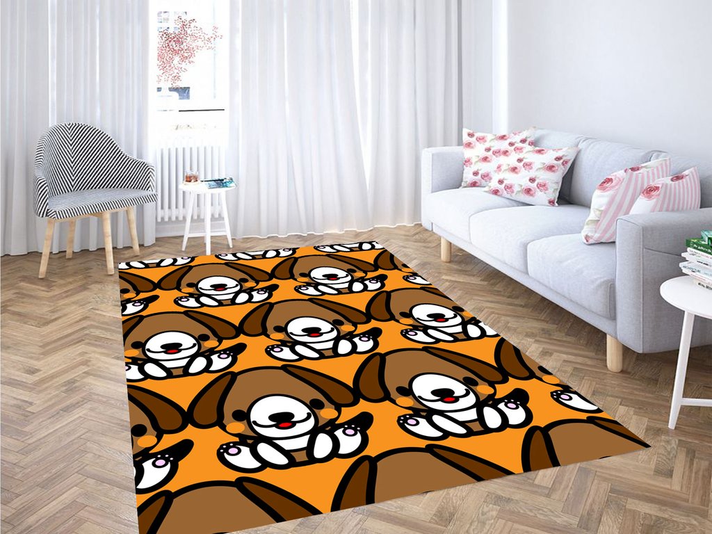 Cute Dog Living Room Modern Carpet Rug