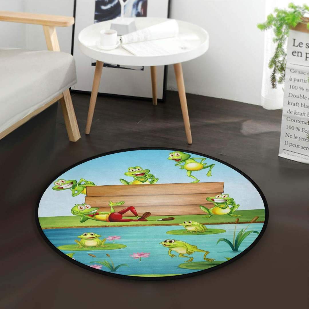 Cute Frogs Limited Edition Round Rug 2 Cute Frogs Limited Edition Round Rug