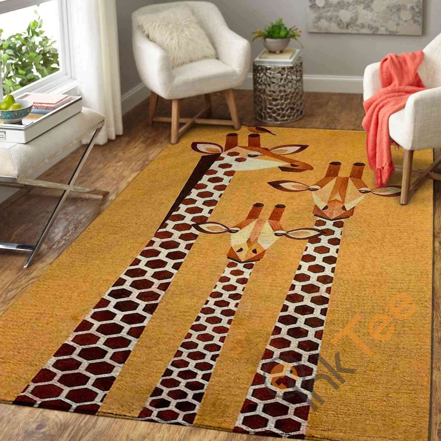Cute Giraffe Family Area Rug