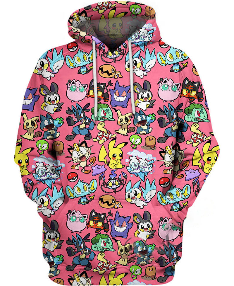 Cute Pattern Pokemon Hoodie 3D 8 Cute Pattern Pokemon Hoodie 3D