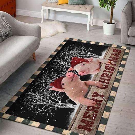 Cute Pigs Merry Christmas Pet Lovers Limited Edition Rug 7 Cute Pigs Merry Christmas Pet Lovers Limited Edition Rug