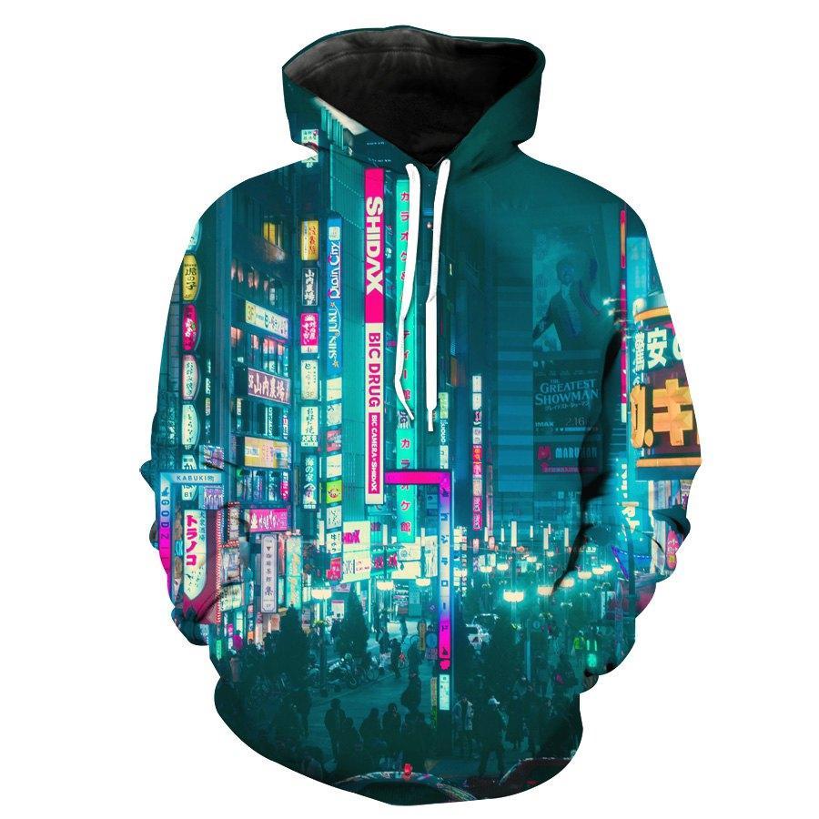 Cyberpunk City Tokyo Shibuya Cyberpunk Hoodie 3D