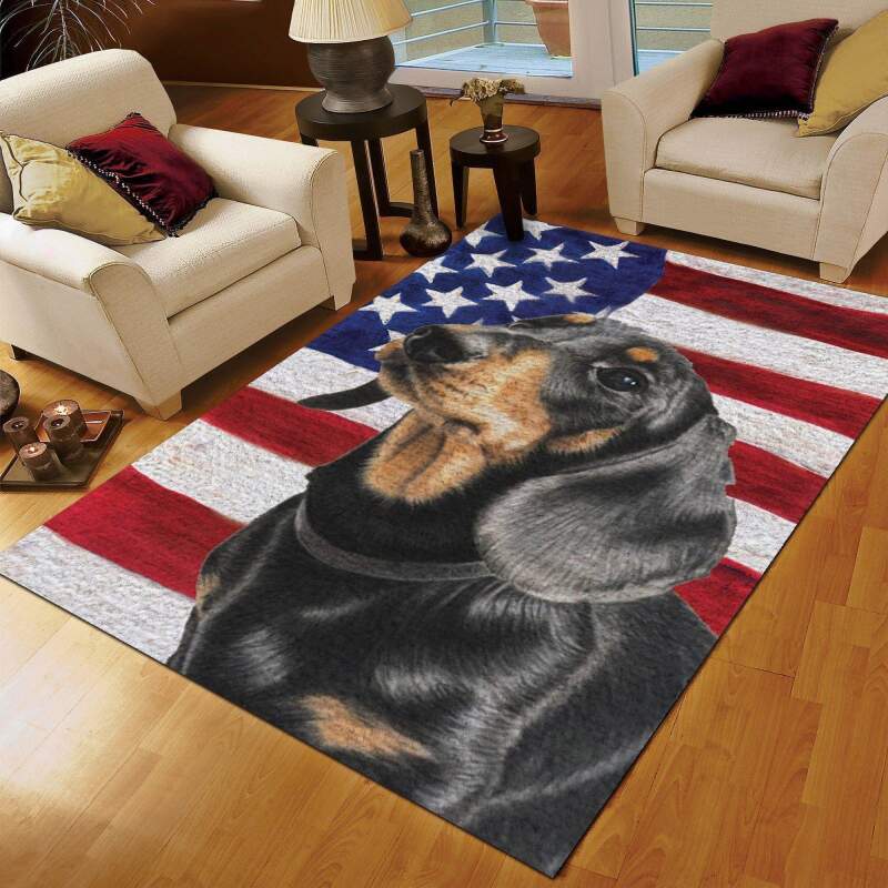 Dachshund American Carrying You Limited Edition Rug 2 Dachshund American Carrying You Limited Edition Rug